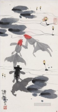呉祖人池の魚 Oil Paintings